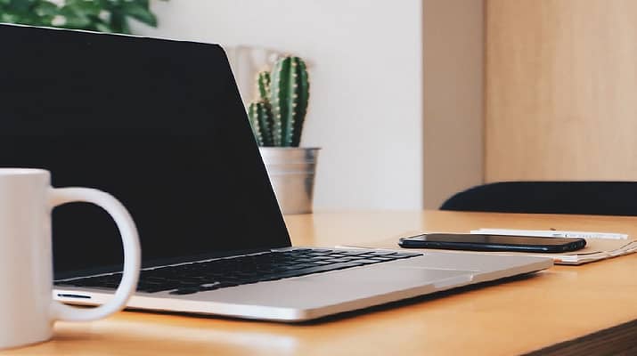 Laptop on the table